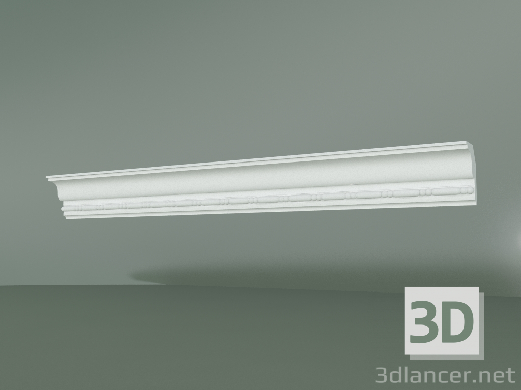 Modelo 3d Cornija de gesso com ornamento KV514 - preview