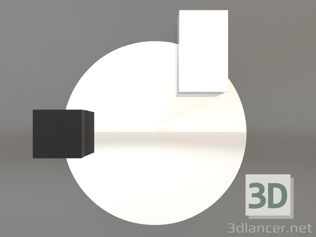 3d model Mirror ZL 07 (672х679, wood black, white) - preview