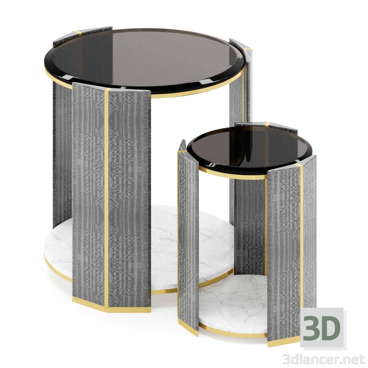 3d ALGERONE SET SIDE TABLE model buy - render