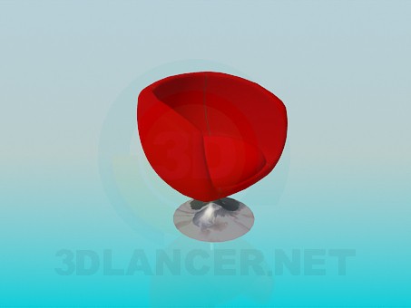 3d model Sillón con una pierna del metal - vista previa