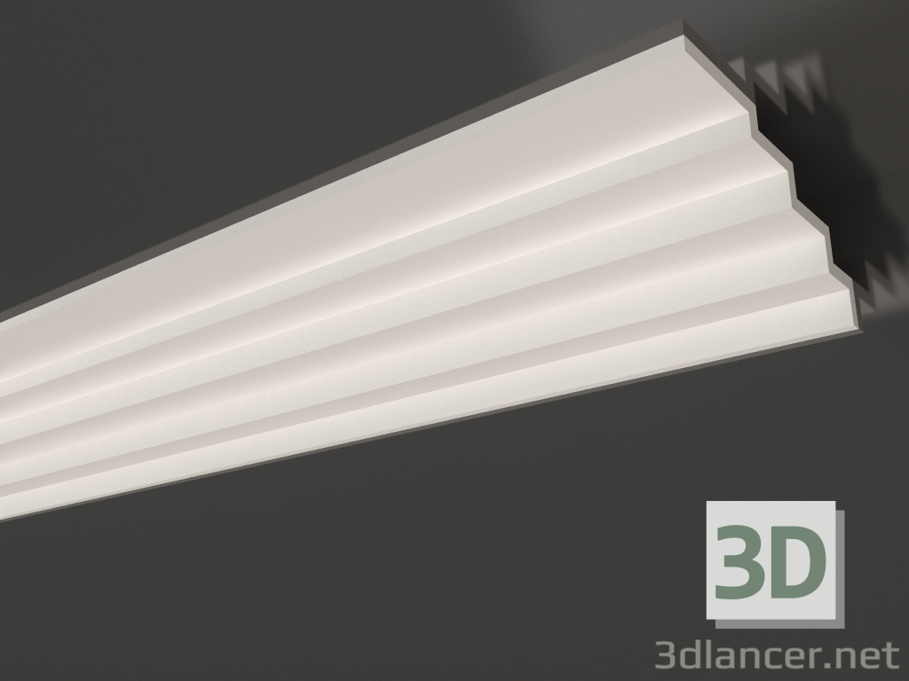 3d model Plaster ceiling cornice smooth KG 041 3 (120x260) - preview