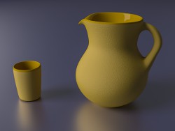 Carafe et verre glacé argile de l’intérieur