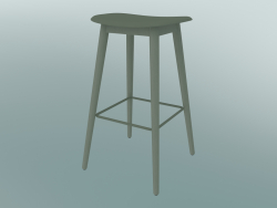 Bar stool with Fiber wood base (H 75 cm, Dusty Green)