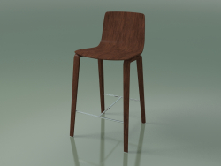 Silla de bar 5901 (4 patas de madera, nogal)