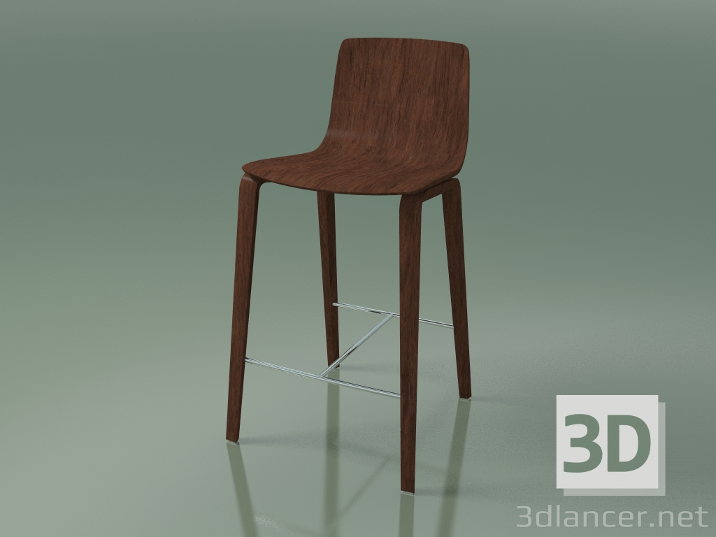 3D Modell Barstuhl 5901 (4 Holzbeine, Walnuss) - Vorschau