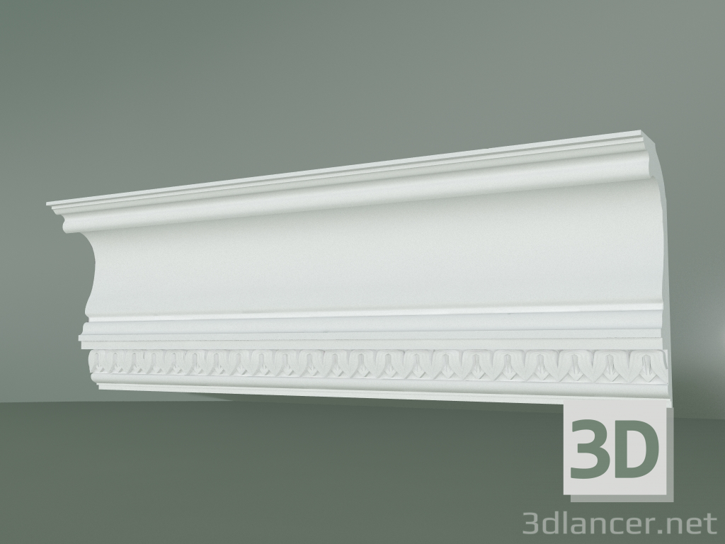 Modelo 3d Cornija de gesso com ornamento KV012 - preview