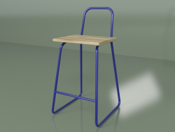 Silla semi-bar con respaldo alto (azul)