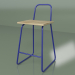 modèle 3D Chaise semi-bar à dossier haut (bleu) - preview