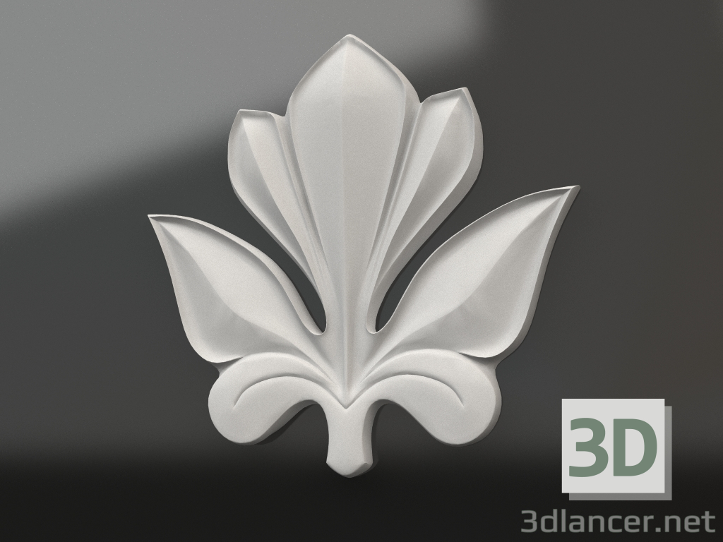 modello 3D Elemento decorativo gesso DE 011 (100x100) - anteprima