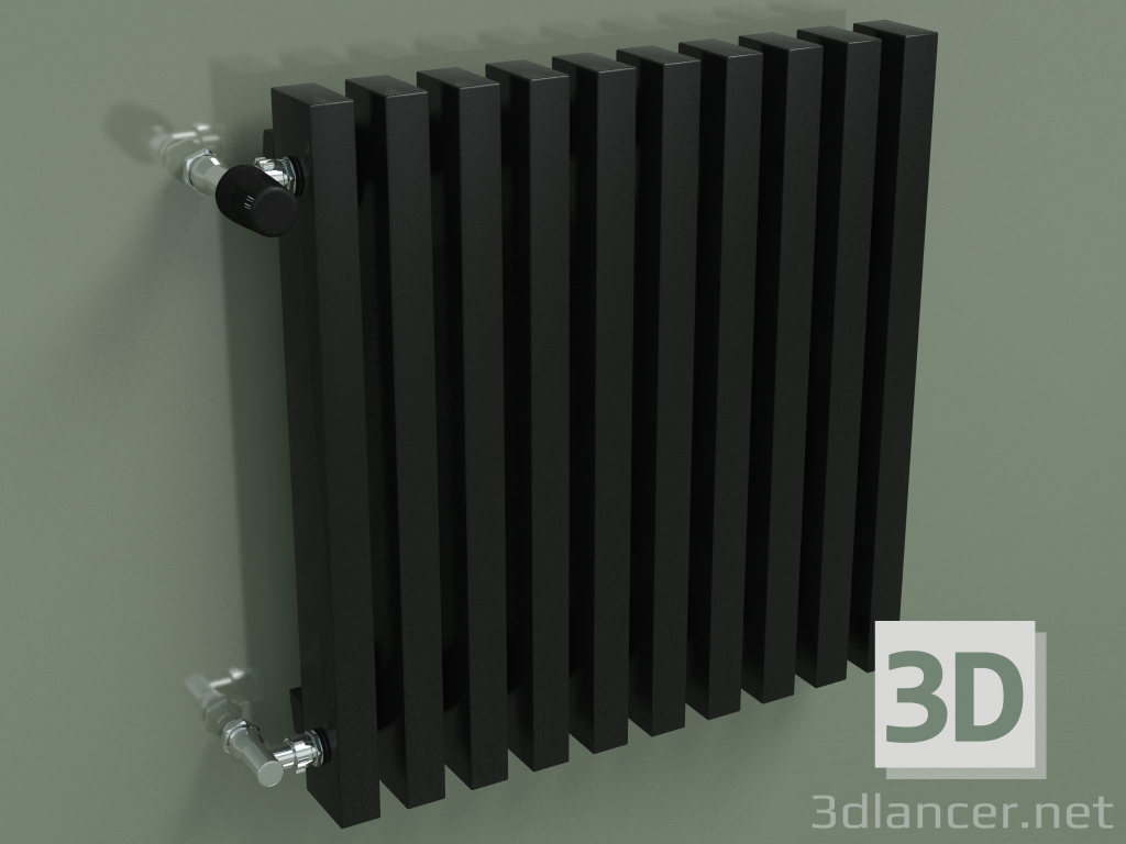 3D Modell Vertikalstrahler RETTA (10 Abschnitte 500 mm 60x30, schwarz glänzend) - Vorschau