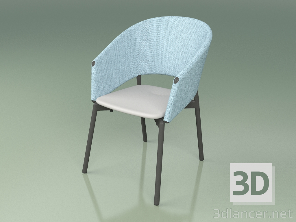 3d model Silla confort 022 (Metal Ahumado, Cielo, Resina de Poliuretano Gris) - vista previa