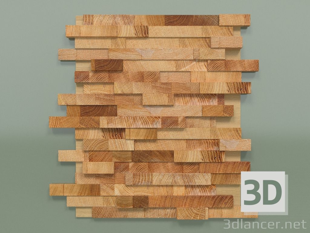 Modelo 3d Painel de madeira para rack de loft - preview