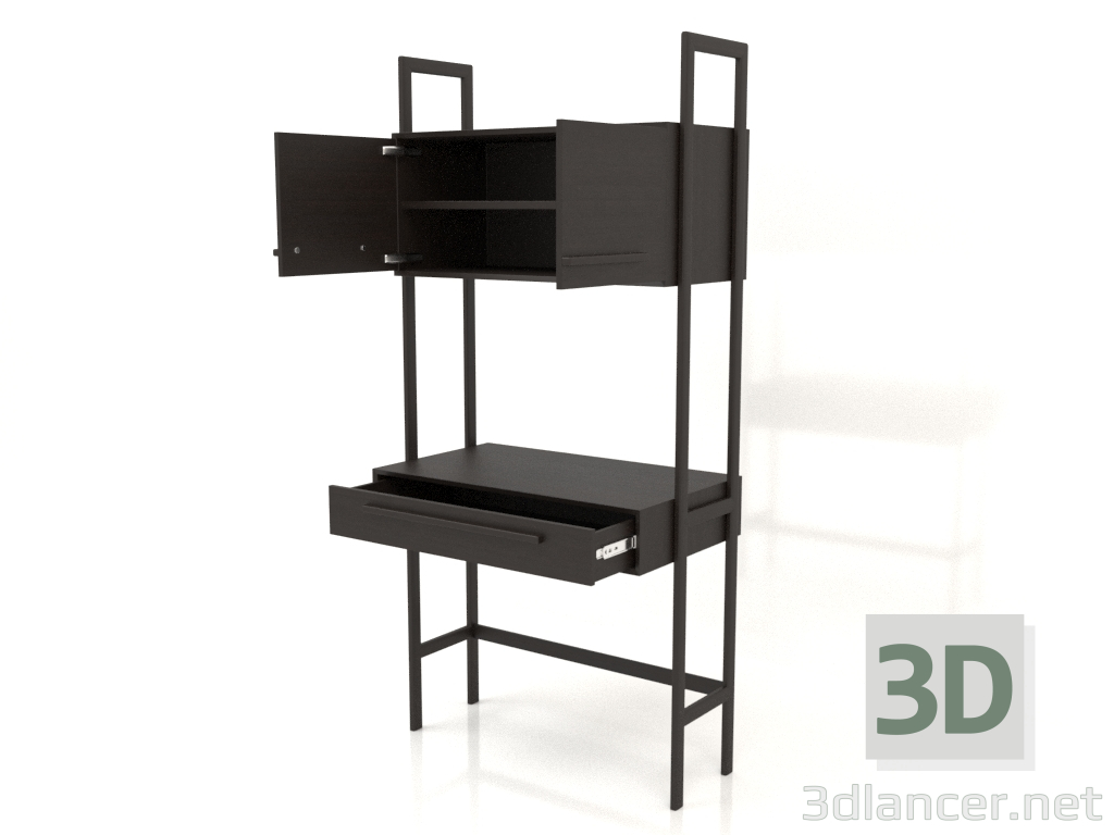 3d модель Стол рабочий RT 02 (открытый) (900х500х1900, wood brown dark) – превью