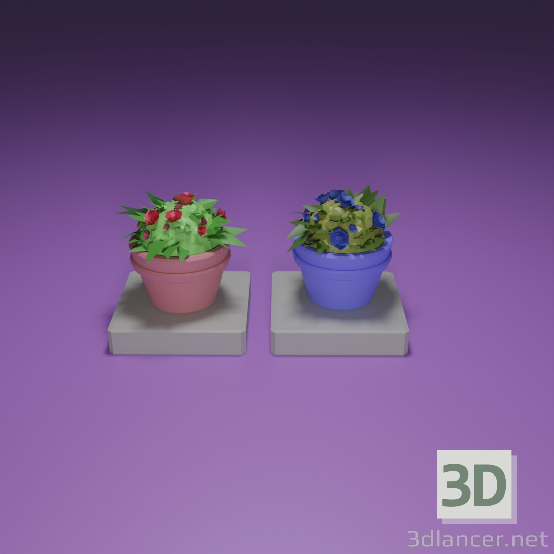 Modelo 3d Desenhos animadosFlores - preview