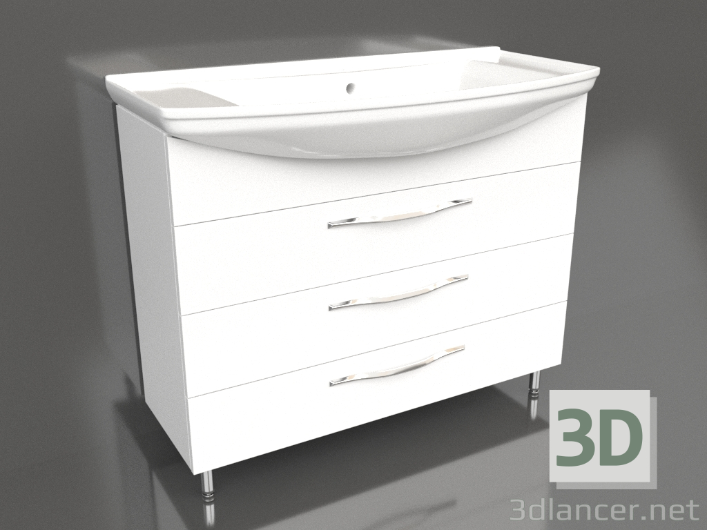 3d model Mueble de suelo 105 cm (Agr.01.10-3) - vista previa