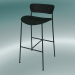 modèle 3D Tabouret de bar Pavilion (AV10, H 95cm, 50x52cm, Chêne teinté noir, Velvet 1 Forest) - preview