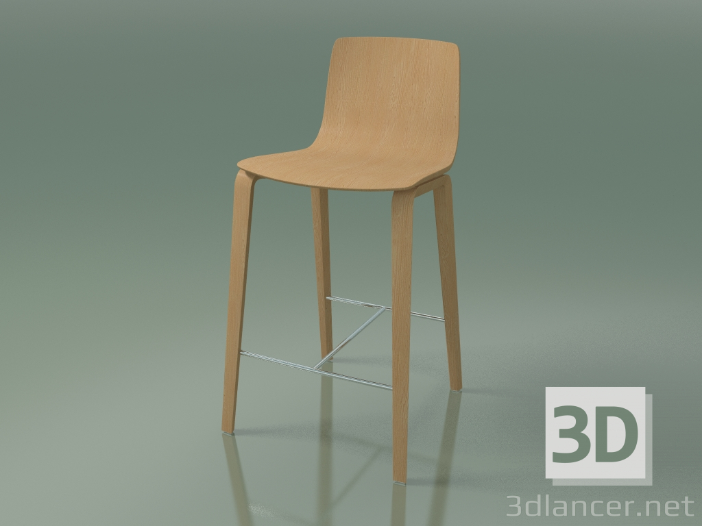 modèle 3D Chaise de bar 5901 (4 pieds en bois, chêne) - preview