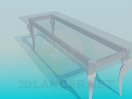 3d model Long glass table in a classic implementation - preview