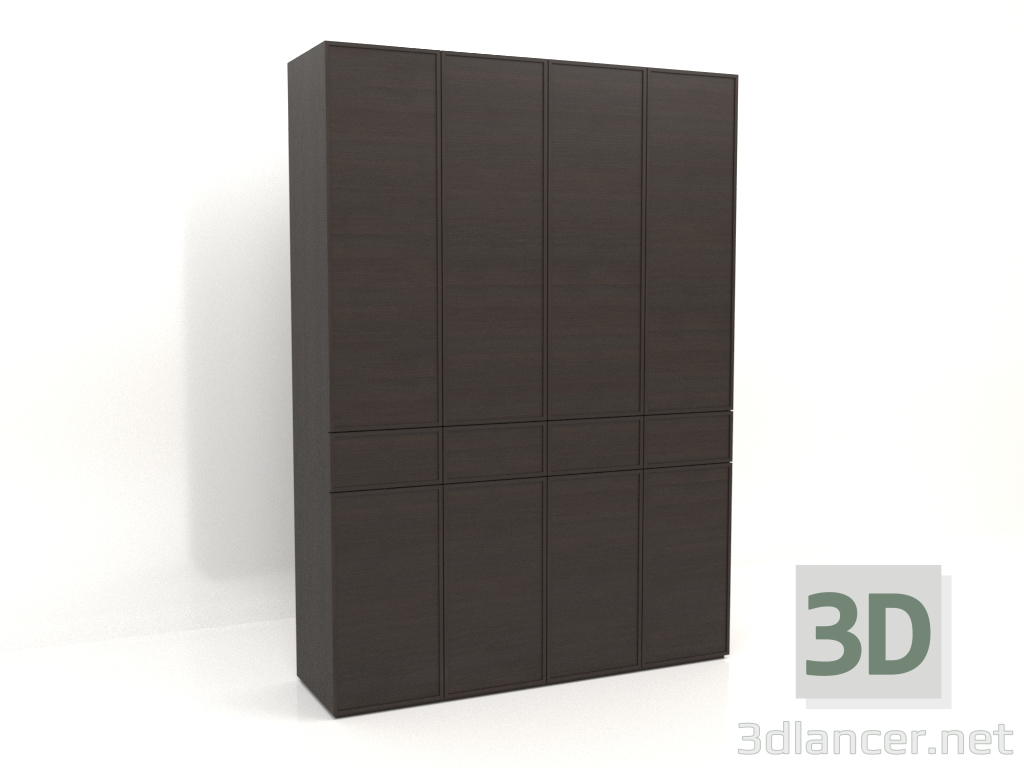 Modelo 3d Guarda-roupa MW 03 madeira (2000x580x2800, madeira marrom escuro) - preview