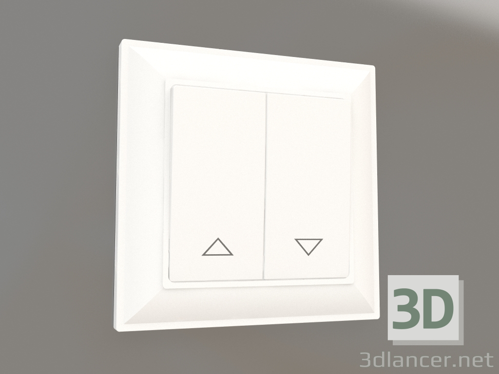 3d model Interruptor de persiana (blanco brillo) - vista previa