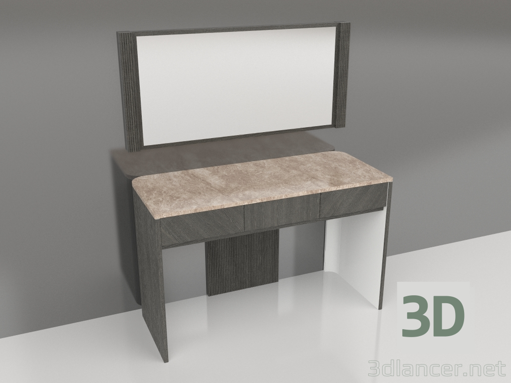 3d model Mesa de maquillaje y espejo - vista previa