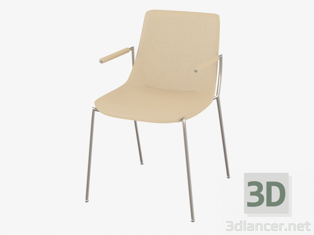 modello 3D Sedia con braccioli DS-717-52 - anteprima