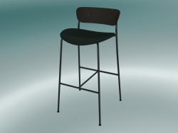 Tabouret de bar Pavilion (AV10, H 95cm, 50x52cm, Noyer, Velours 1 Forêt)