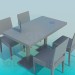 3d model Table and chairs for Cafe - preview