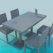 3d model Table and chairs for Cafe - preview