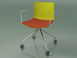 Silla 0290 (4 ruedas, con reposabrazos, LU1, con cojín de asiento, PO00118)