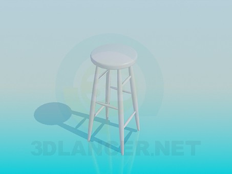 modèle 3D Tabouret haut - preview