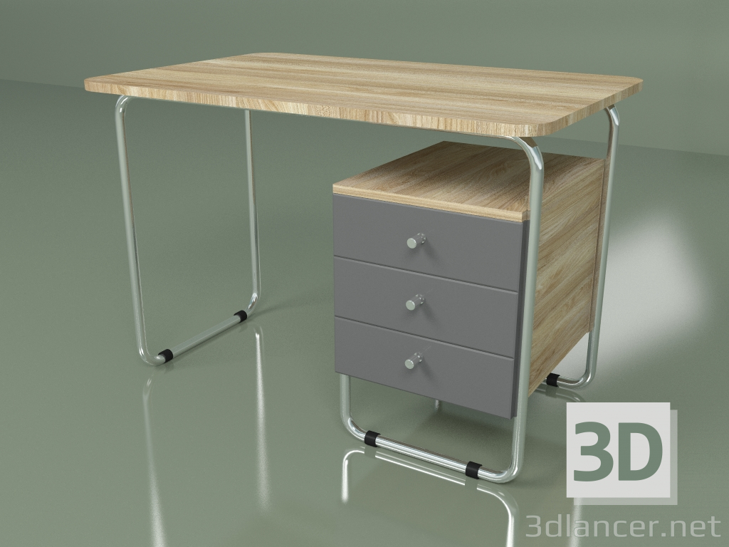 3d model Mesa de trabajo (gris claro) - vista previa