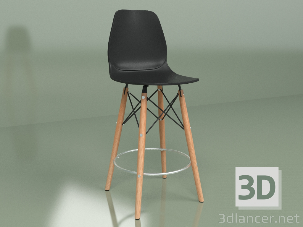 3d model Taburete de bar Conundrum (negro) - vista previa