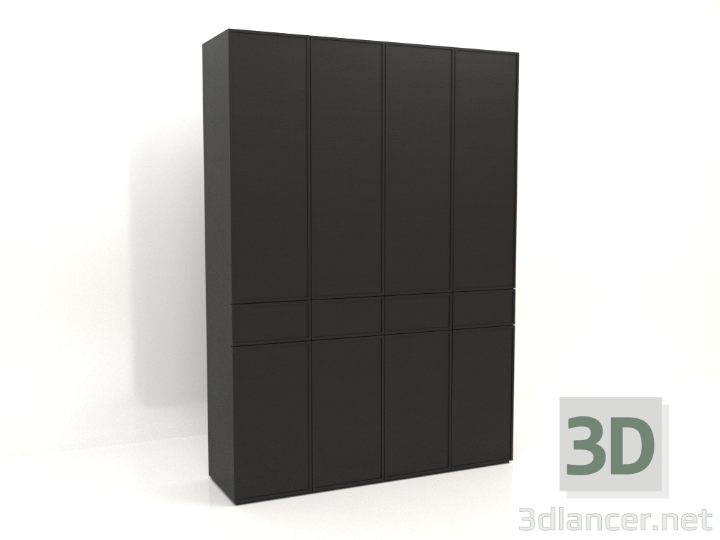 3d model Armario MW 03 madera (2000x580x2800, madera negro) - vista previa