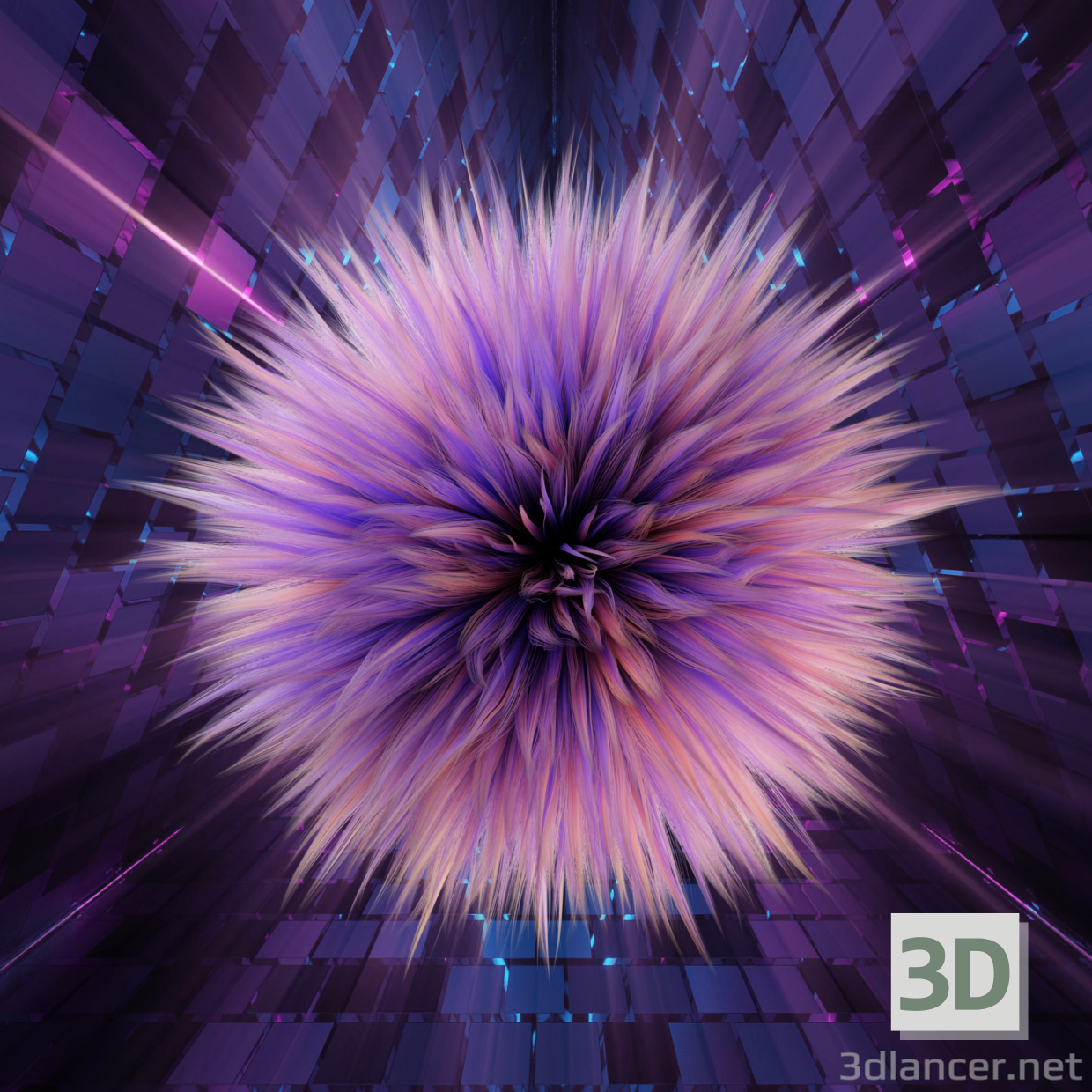 3d fur ball model buy - render