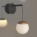 3D Modell Lampe SP-BEADS-WALL-HANG-R130-6W Warm3000 (BK-GD, 180 °, 230V) - Vorschau