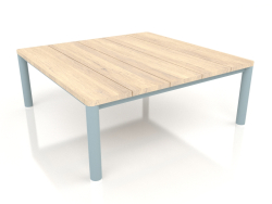 Table basse 94×94 (Gris bleu, bois Iroko)