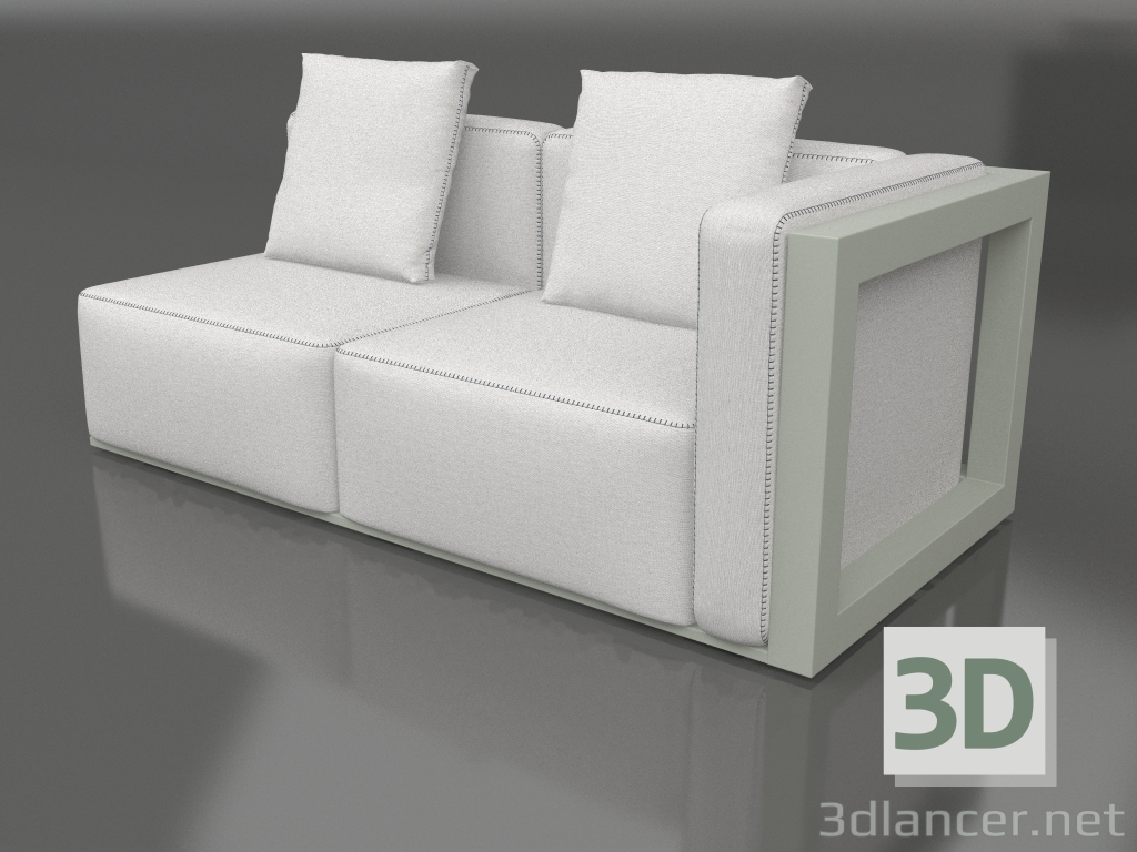 modello 3D Modulo divano, sezione 1 destra (Grigio cemento) - anteprima