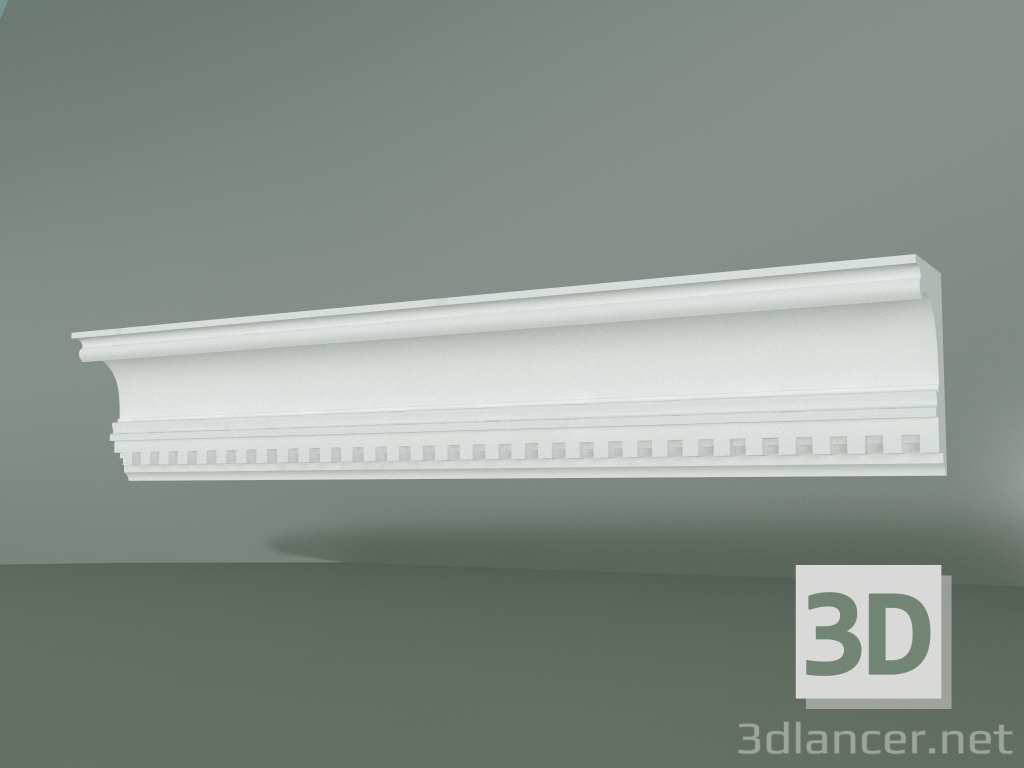 Modelo 3d Cornija de gesso com ornamento KV028 - preview