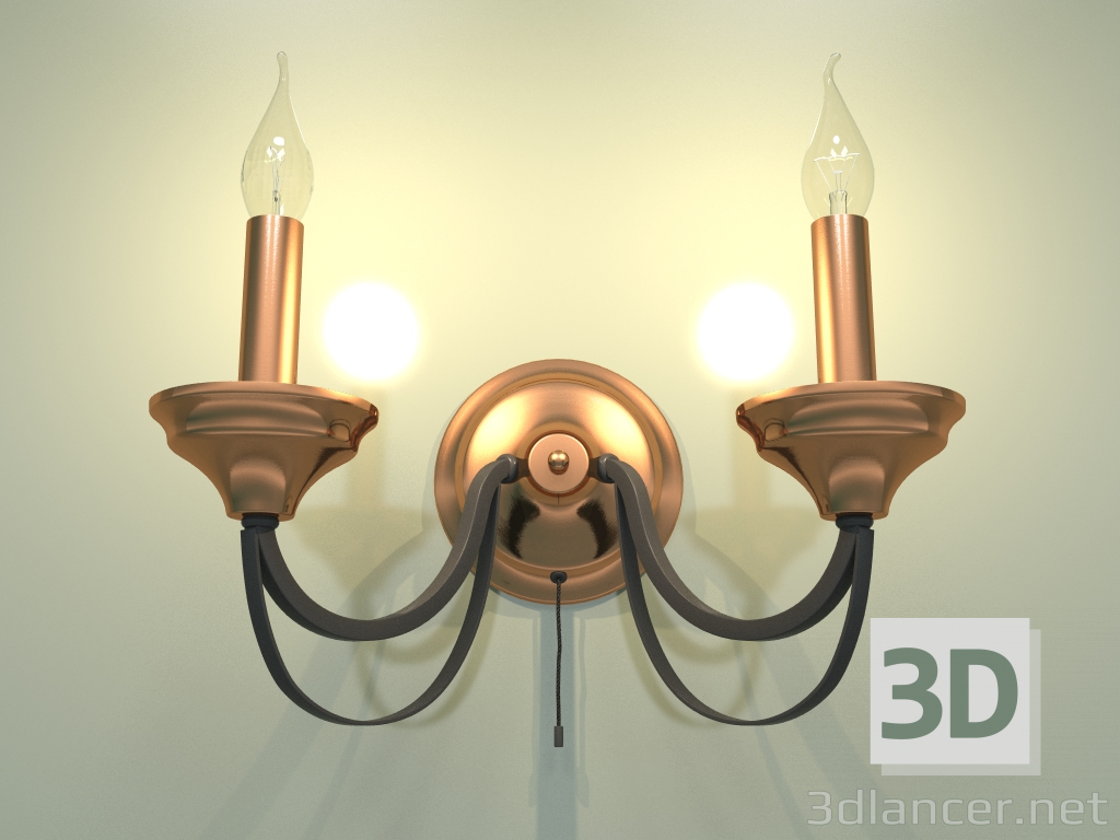 3d model Wall lamp Lazzaro 60098-2 (black) - preview