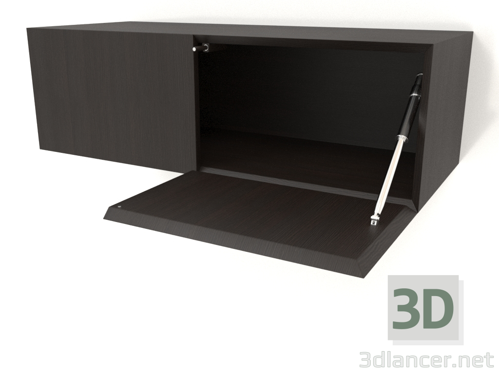 3d model Estante colgante ST 06 (puerta abierta) (2 puertas, 800x315x250, madera marrón oscuro) - vista previa