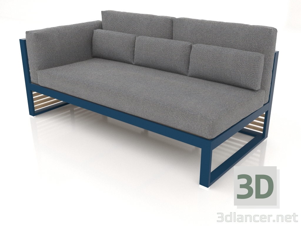 modello 3D Divano modulare, sezione 1 sinistra, schienale alto (Grigio blu) - anteprima