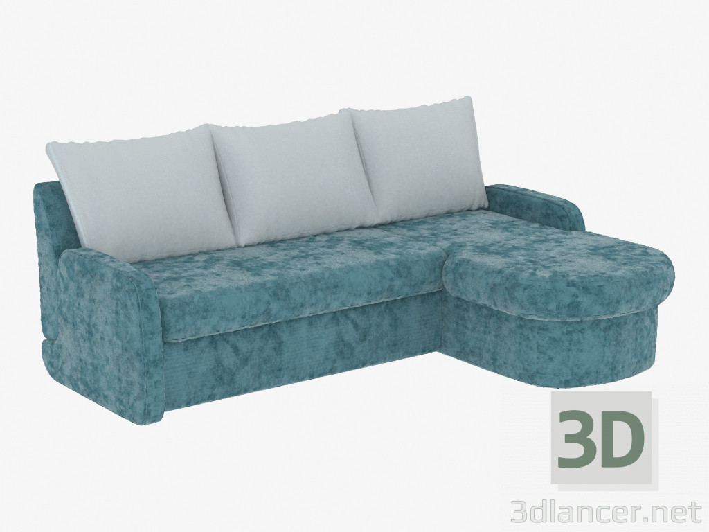 Modelo 3d Sofá-cama de canto para três pessoas - preview