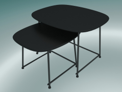 Tables de salon CUP (9100-51, noir HPL, noir à revêtement par poudre)