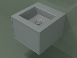 Lavabo avec tiroir (06UC22401, gris argenté C35, L 48, P 50, H 36 cm)