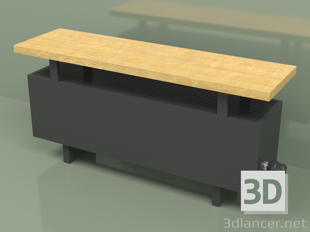 modèle 3D Convecteur - Banc Aura (280x1000x236, RAL 9005) - preview