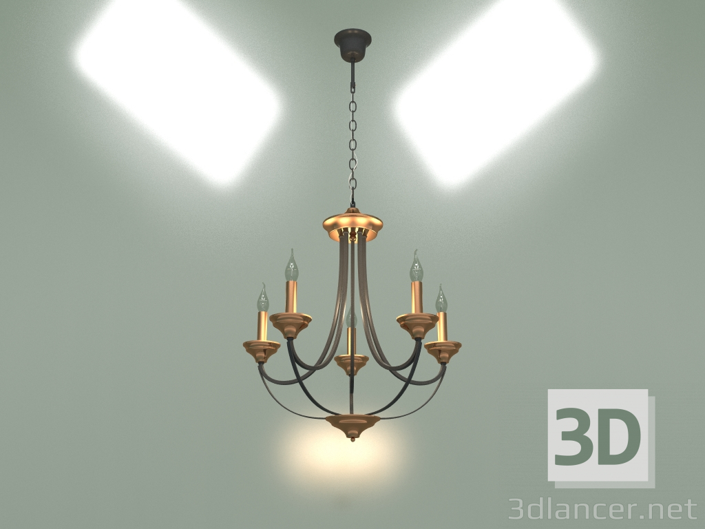 Modelo 3d Candelabro suspenso Lazzaro 60098-5 (preto) - preview