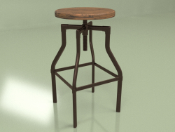 Tabouret de bar Machinist (frêne massif, cuivre antique)