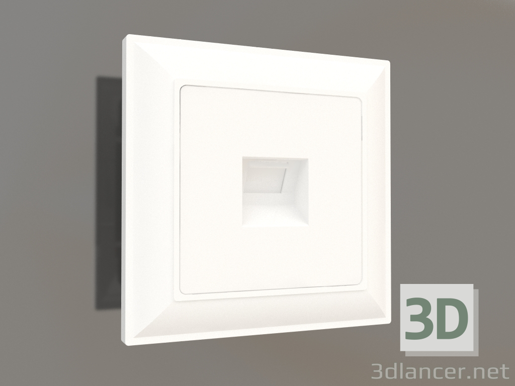 3d model Toma telefónica RJ-11 (blanco brillo) - vista previa