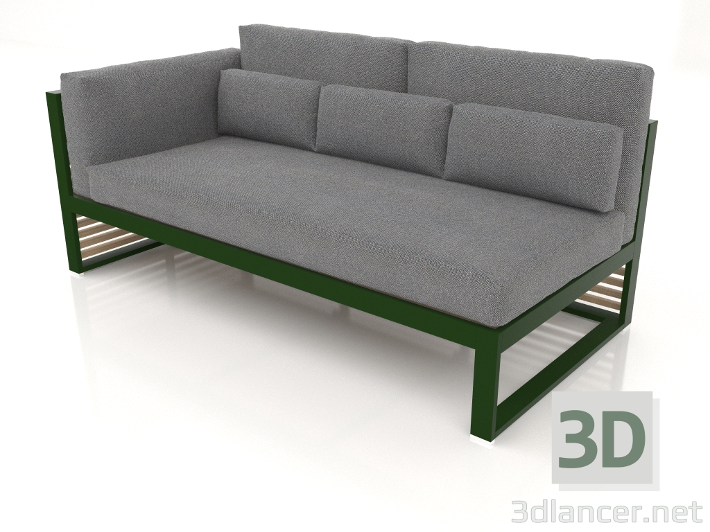 modèle 3D Canapé modulable, section 1 gauche, dossier haut (Vert bouteille) - preview